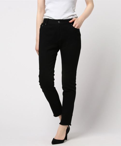 PUNYUS(プニュズ)の「クロップドスキニーパンツ(デニムパンツ・レディース・ブラック/インディゴブルー/ライトインディゴブルー・1/2/4/3)」の2枚目の写真