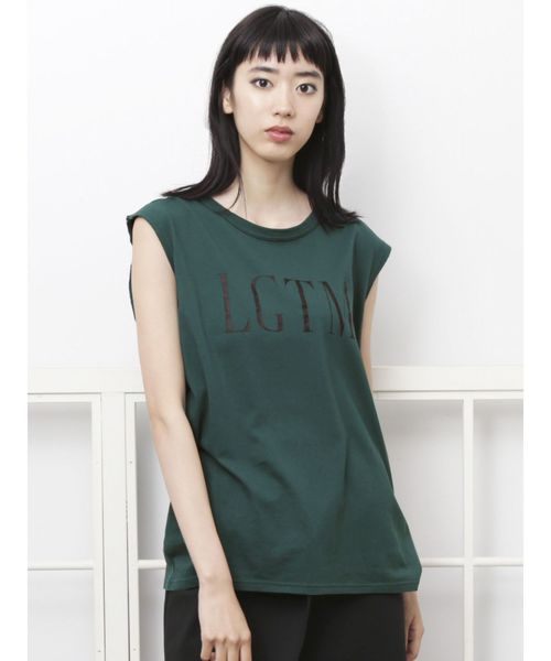 EMODA（エモダ）の「LGTMプリントTシャツ（Tシャツ/カットソー・レディース・ホワイト/ブラック/グリーン・FREE）」の3枚目の写真