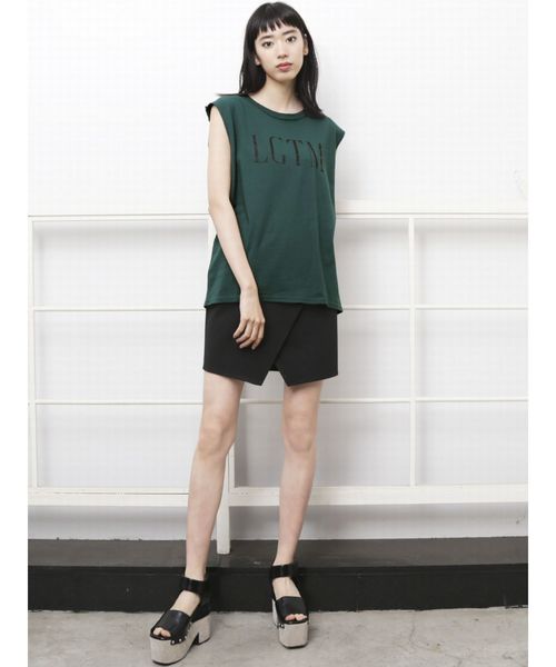 EMODA（エモダ）の「LGTMプリントTシャツ（Tシャツ/カットソー・レディース・ホワイト/ブラック/グリーン・FREE）」の4枚目の写真
