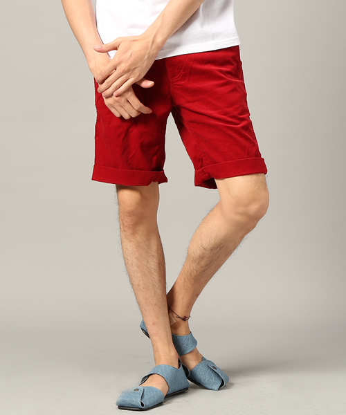 Denime(ドゥニーム)の「SUMMER CORDUROY SHORT TROUSERS(その他パンツ・メンズ・レッド/ネイビー/ピンク/マスタード/ライトブラウン・LARGE/MEDIUM/SMALL)」の1枚目の写真