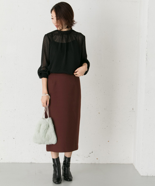 URBAN RESEARCH ROSSO WOMEN(アーバンリサーチ ロッソ)の「シンプルタイトスカート(スカート・レディース・ブラック/ブラウン/イエロー系その他・38/36)」の8枚目の写真