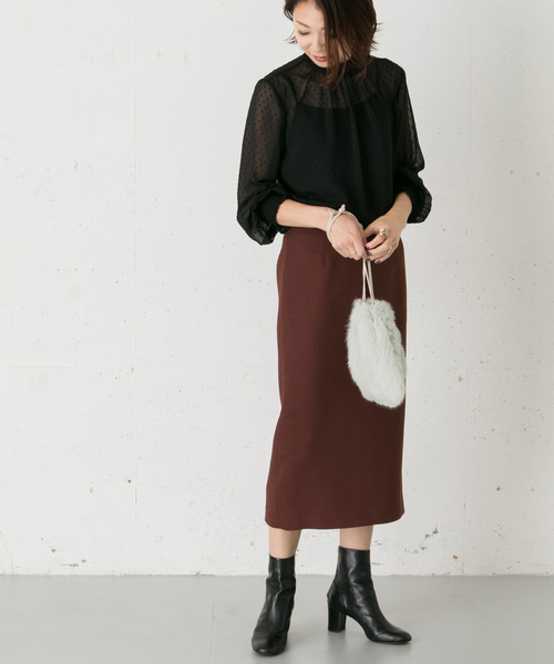 URBAN RESEARCH ROSSO WOMEN(アーバンリサーチ ロッソ)の「シンプルタイトスカート(スカート・レディース・ブラック/ブラウン/イエロー系その他・38/36)」の9枚目の写真