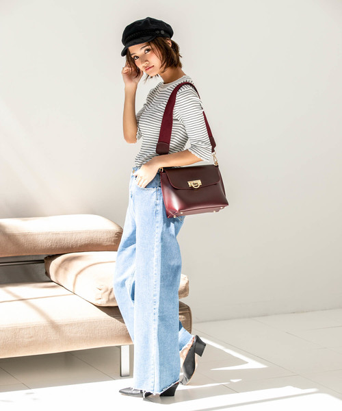 セール Edit Sheen エディットシーン のファッション バッグ Edit リングモチーフフラップミドルショルダーバッグ ショルダーバッグ