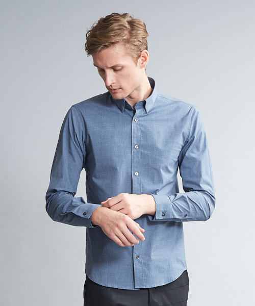 5351 POUR LES HOMMES（ゴーサンゴーイチプールオム）の「ライトストレッチブロードシャツ（シャツ/ブラウス・メンズ・ブラック/オフホワイト/インディゴブルー・44/46/48/50）」の3枚目の写真