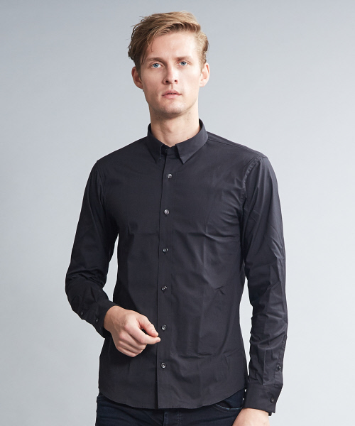 5351 POUR LES HOMMES（ゴーサンゴーイチプールオム）の「ライトストレッチブロードシャツ（シャツ/ブラウス・メンズ・ブラック/オフホワイト/インディゴブルー・44/46/48/50）」の2枚目の写真