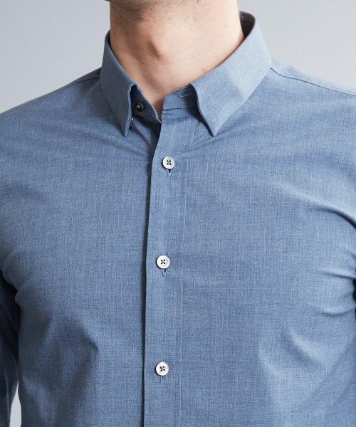 5351 POUR LES HOMMES（ゴーサンゴーイチプールオム）の「ライトストレッチブロードシャツ（シャツ/ブラウス・メンズ・ブラック/オフホワイト/インディゴブルー・44/46/48/50）」の8枚目の写真