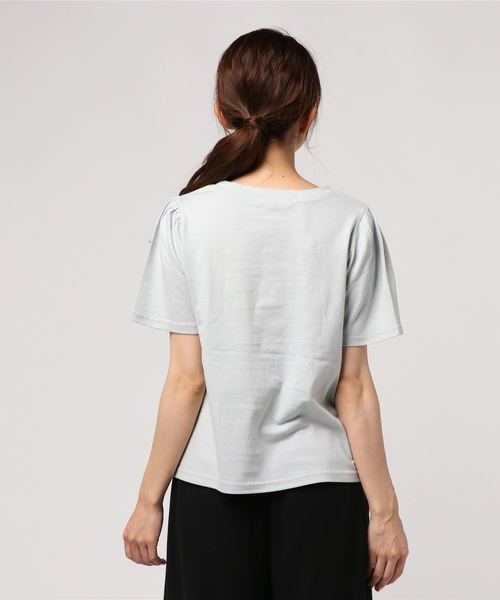 one after another NICE CLAUP（ワンアフターアナザーナイスクラップ）の「【ナイスクラップ】ブロッサムTシャツ（Tシャツ/カットソー・レディース・イエロー/ブラック/オフホワイト/グレー・FREE）」の6枚目の写真