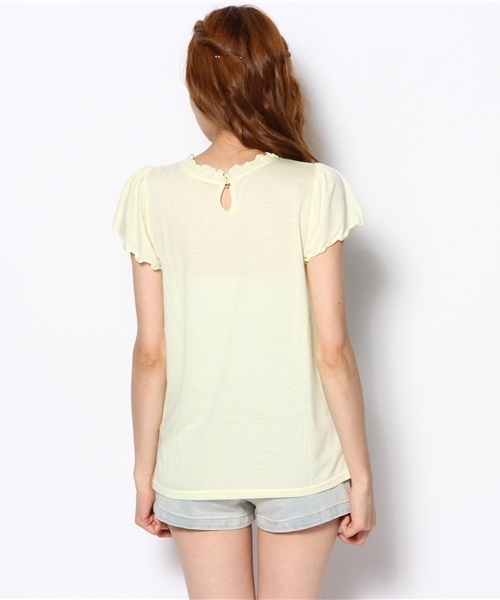 one after another NICE CLAUP（ワンアフターアナザーナイスクラップ）の「【ナイスクラップ】ブロッサムTシャツ（Tシャツ/カットソー・レディース・イエロー/ブラック/オフホワイト/グレー・FREE）」の7枚目の写真