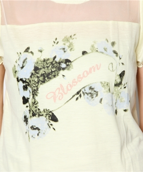 one after another NICE CLAUP（ワンアフターアナザーナイスクラップ）の「【ナイスクラップ】ブロッサムTシャツ（Tシャツ/カットソー・レディース・イエロー/ブラック/オフホワイト/グレー・FREE）」の11枚目の写真
