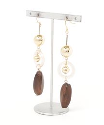 【Naora】blown wood  hoopピアス