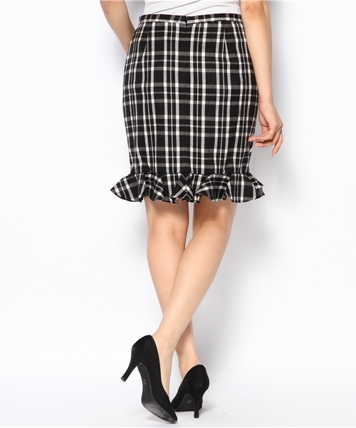 CORTES WORKS（コルテスワークス）の「ブラッシュ チェック スカート（スカート・レディース・ブラック/グリーン・36/38）」の8枚目の写真