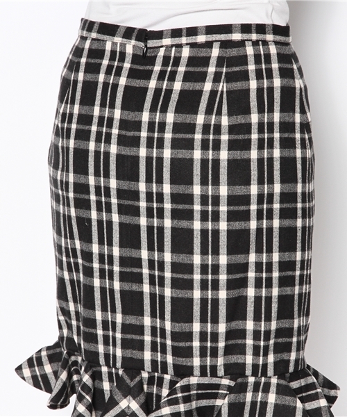 CORTES WORKS（コルテスワークス）の「ブラッシュ チェック スカート（スカート・レディース・ブラック/グリーン・36/38）」の5枚目の写真