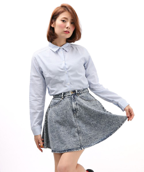 WEGO（ウィゴー）の「WEGO/柄クロップドシャツ（シャツ/ブラウス・レディース・ブラック/ブルー/ブルー系その他/レッド/その他1・FREE）」の5枚目の写真