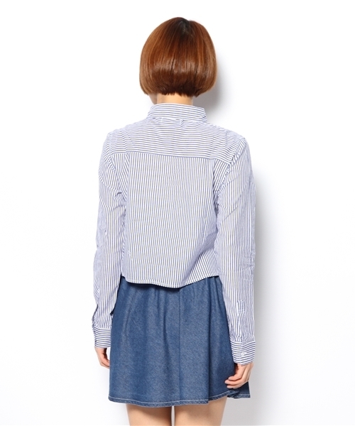 WEGO（ウィゴー）の「WEGO/柄クロップドシャツ（シャツ/ブラウス・レディース・ブラック/ブルー/ブルー系その他/レッド/その他1・FREE）」の9枚目の写真