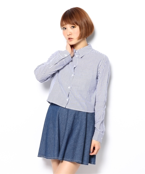 WEGO（ウィゴー）の「WEGO/柄クロップドシャツ（シャツ/ブラウス・レディース・ブラック/ブルー/ブルー系その他/レッド/その他1・FREE）」の13枚目の写真