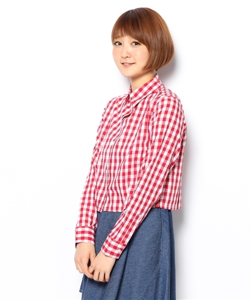 WEGO（ウィゴー）の「WEGO/柄クロップドシャツ（シャツ/ブラウス・レディース・ブラック/ブルー/ブルー系その他/レッド/その他1・FREE）」の14枚目の写真