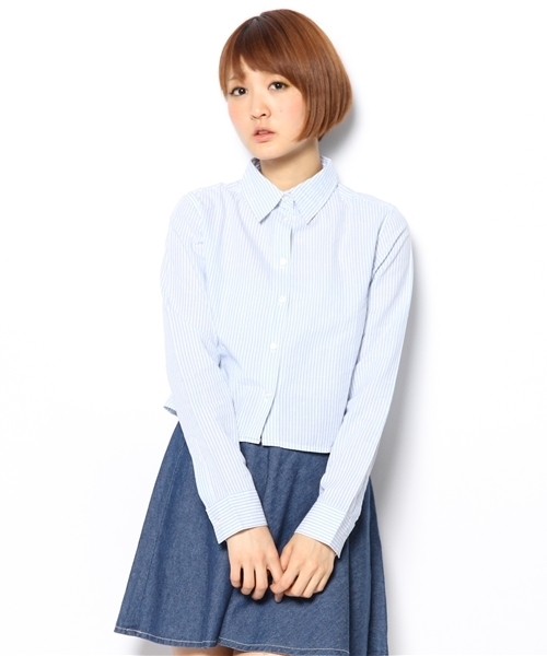 WEGO（ウィゴー）の「WEGO/柄クロップドシャツ（シャツ/ブラウス・レディース・ブラック/ブルー/ブルー系その他/レッド/その他1・FREE）」の6枚目の写真