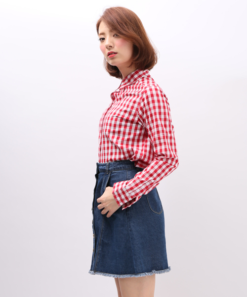 WEGO（ウィゴー）の「WEGO/柄クロップドシャツ（シャツ/ブラウス・レディース・ブラック/ブルー/ブルー系その他/レッド/その他1・FREE）」の17枚目の写真