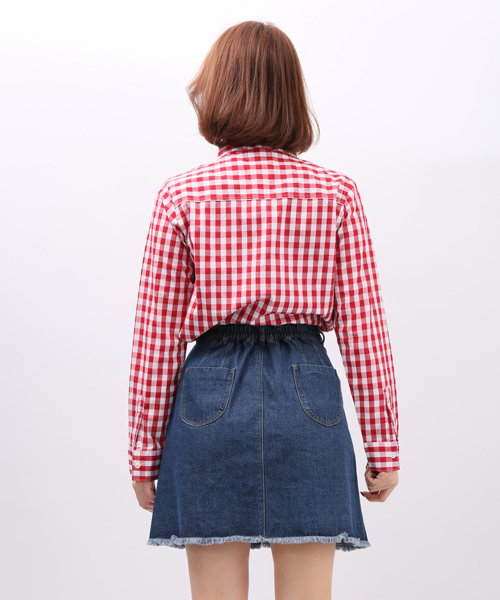 WEGO（ウィゴー）の「WEGO/柄クロップドシャツ（シャツ/ブラウス・レディース・ブラック/ブルー/ブルー系その他/レッド/その他1・FREE）」の18枚目の写真