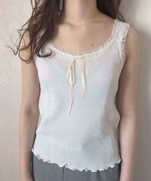 one after another NICE CLAUP | 【petite by NICE CLAUP】original print thermal camisole(タンクトップ)