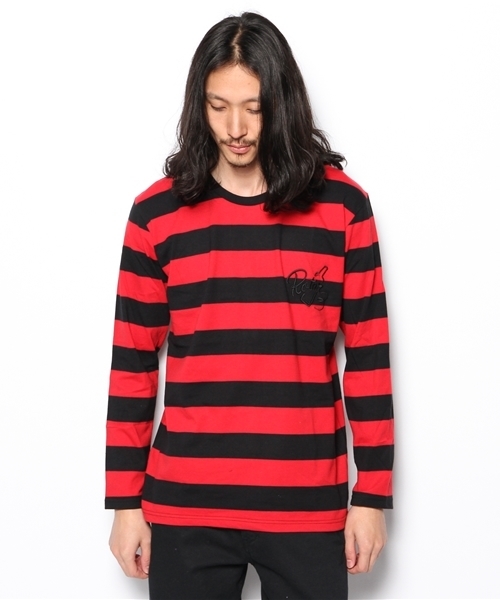 ROTAR（ローター）の「Border L/S Tee （Tシャツ/カットソー・メンズ・ブラック×グレー/ブラック×ホワイト/ブラック×レッド・LARGE/MEDIUM）」の4枚目の写真