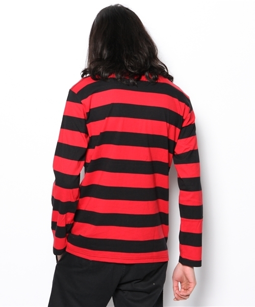 ROTAR（ローター）の「Border L/S Tee （Tシャツ/カットソー・メンズ・ブラック×グレー/ブラック×ホワイト/ブラック×レッド・LARGE/MEDIUM）」の6枚目の写真