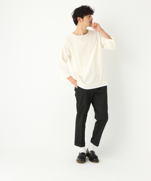 GLOBAL WORK（グローバルワーク）の「サッカーレイヤードT7分袖/825402（Tシャツ/カットソー・メンズ・ホワイト/ネイビー/ライトグリーン・LARGE/SMALL/MEDIUM/X-LARGE）」の13枚目の写真