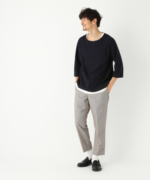 GLOBAL WORK（グローバルワーク）の「サッカーレイヤードT7分袖/825402（Tシャツ/カットソー・メンズ・ホワイト/ネイビー/ライトグリーン・LARGE/SMALL/MEDIUM/X-LARGE）」の6枚目の写真