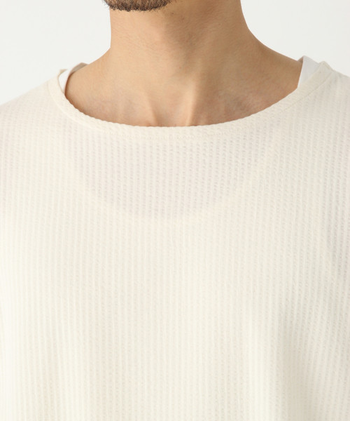 GLOBAL WORK（グローバルワーク）の「サッカーレイヤードT7分袖/825402（Tシャツ/カットソー・メンズ・ホワイト/ネイビー/ライトグリーン・LARGE/SMALL/MEDIUM/X-LARGE）」の11枚目の写真