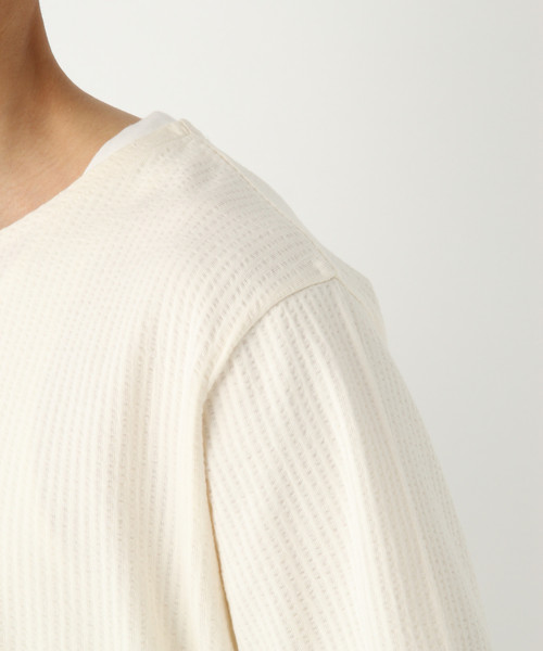 GLOBAL WORK（グローバルワーク）の「サッカーレイヤードT7分袖/825402（Tシャツ/カットソー・メンズ・ホワイト/ネイビー/ライトグリーン・LARGE/SMALL/MEDIUM/X-LARGE）」の8枚目の写真