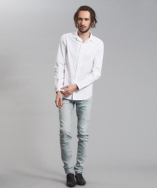 5351 POUR LES HOMMES(ゴーサンゴーイチプールオム)の「ストレッチワンピースカラーシャツ(シャツ/ブラウス・メンズ・ホワイト/ネイビー・44/46/48/50)」の6枚目の写真
