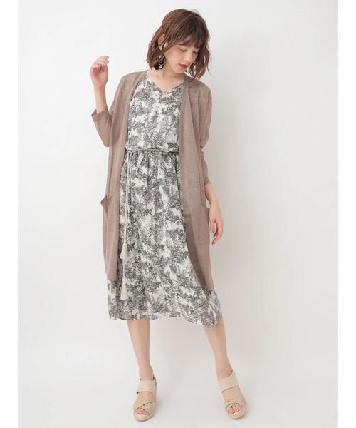 YECCA VECCA（イェッカヴェッカ）の「シアーニットロングカーディガン ●（カーディガン/ボレロ・レディース・ブラック/モカ/ホワイト系その他2・FREE）」の7枚目の写真