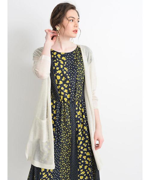 YECCA VECCA（イェッカヴェッカ）の「シアーニットロングカーディガン ●（カーディガン/ボレロ・レディース・ブラック/モカ/ホワイト系その他2・FREE）」の9枚目の写真