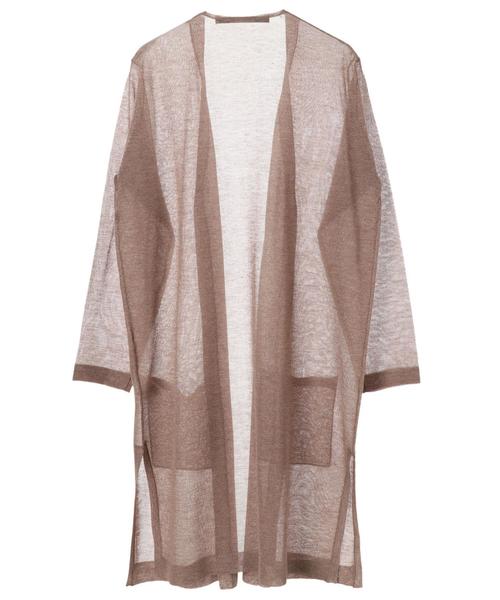 YECCA VECCA（イェッカヴェッカ）の「シアーニットロングカーディガン ●（カーディガン/ボレロ・レディース・ブラック/モカ/ホワイト系その他2・FREE）」の12枚目の写真