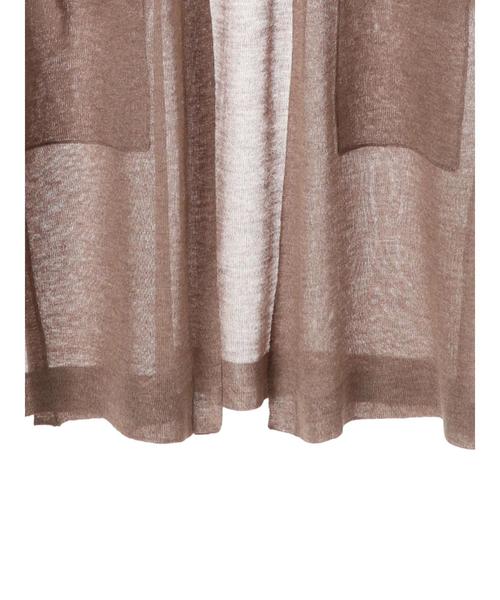 YECCA VECCA（イェッカヴェッカ）の「シアーニットロングカーディガン ●（カーディガン/ボレロ・レディース・ブラック/モカ/ホワイト系その他2・FREE）」の14枚目の写真