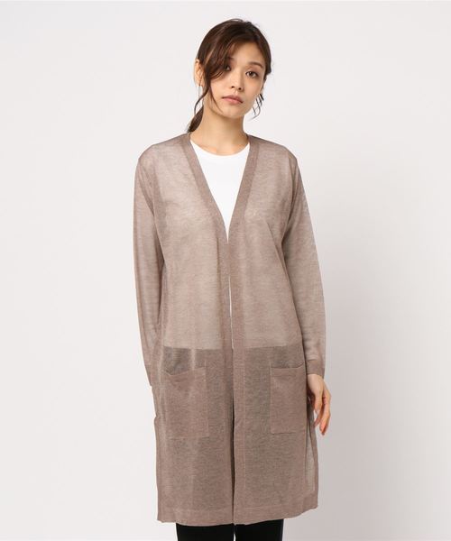 YECCA VECCA（イェッカヴェッカ）の「シアーニットロングカーディガン ●（カーディガン/ボレロ・レディース・ブラック/モカ/ホワイト系その他2・FREE）」の13枚目の写真