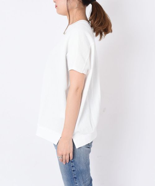 liflattie ships（リフラティ シップス）の「liflattie ships:ワッフル2WAYフレンチスリーブ◇（Tシャツ/カットソー・レディース・オフホワイト/ブラック/ベージュ/オレンジ/グリーン・SMALL/MEDIUM）」の22枚目の写真