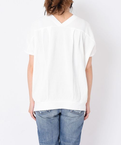 liflattie ships（リフラティ シップス）の「liflattie ships:ワッフル2WAYフレンチスリーブ◇（Tシャツ/カットソー・レディース・オフホワイト/ブラック/ベージュ/オレンジ/グリーン・SMALL/MEDIUM）」の21枚目の写真