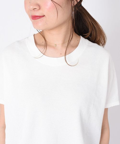 liflattie ships（リフラティ シップス）の「liflattie ships:ワッフル2WAYフレンチスリーブ◇（Tシャツ/カットソー・レディース・オフホワイト/ブラック/ベージュ/オレンジ/グリーン・SMALL/MEDIUM）」の20枚目の写真