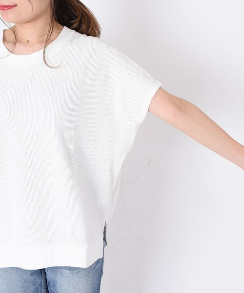 liflattie ships（リフラティ シップス）の「liflattie ships:ワッフル2WAYフレンチスリーブ◇（Tシャツ/カットソー・レディース・オフホワイト/ブラック/ベージュ/オレンジ/グリーン・SMALL/MEDIUM）」の19枚目の写真