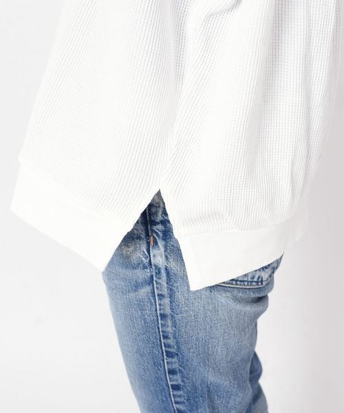 liflattie ships（リフラティ シップス）の「liflattie ships:ワッフル2WAYフレンチスリーブ◇（Tシャツ/カットソー・レディース・オフホワイト/ブラック/ベージュ/オレンジ/グリーン・SMALL/MEDIUM）」の18枚目の写真