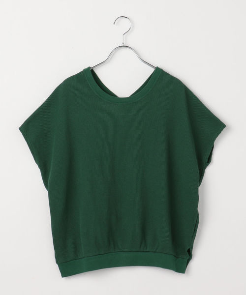 liflattie ships（リフラティ シップス）の「liflattie ships:ワッフル2WAYフレンチスリーブ◇（Tシャツ/カットソー・レディース・オフホワイト/ブラック/ベージュ/オレンジ/グリーン・SMALL/MEDIUM）」の7枚目の写真