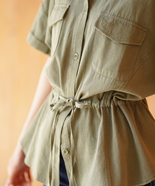 rps(アールピーエス)の「半袖ミリタリーシャツ(シャツ/ブラウス・レディース・アイボリー/ブラウン/ベージュ/カーキ・M)」の9枚目の写真