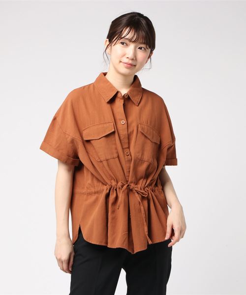 rps(アールピーエス)の「半袖ミリタリーシャツ(シャツ/ブラウス・レディース・アイボリー/ブラウン/ベージュ/カーキ・M)」の7枚目の写真