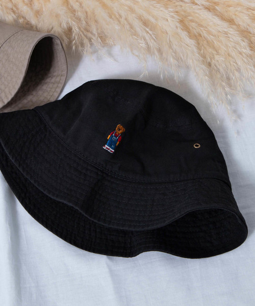 WEGO（ウィゴー）の「WEGO/ベア刺繍バケットハット（ハット・メンズ・ブラック/ダークベージュ・FREE）」の2枚目の写真