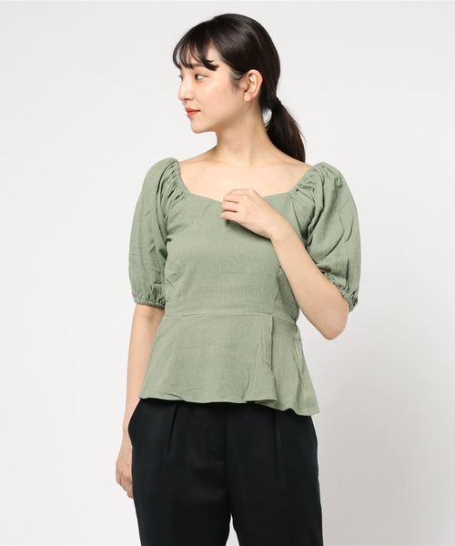 KOBE LETTUCE（コウベレタス）の「2wayボリュームスリーブブラウス（シャツ/ブラウス・レディース・ブラック/ベージュ/オリーブ/ピンク・FREE）」の4枚目の写真