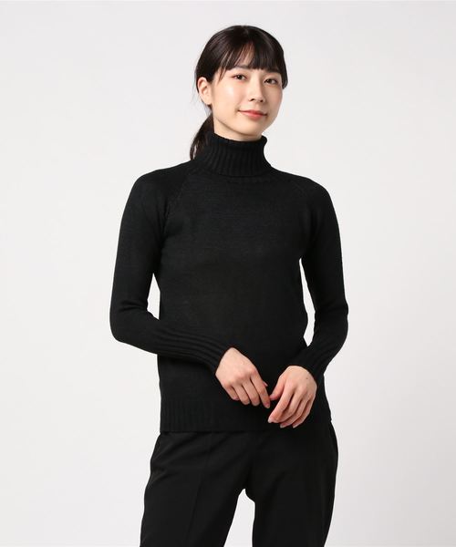 DAYRA（デイラ）の「リブ袖タートルネックニットセーター（ニット/セーター・レディース・ブラック/ベージュ/ライトブラウン/ホワイト/杢グレー・FREE/XL）」の9枚目の写真