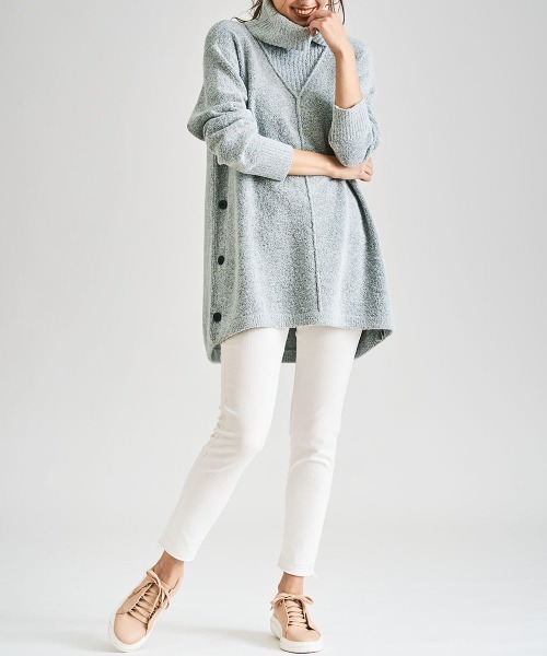 RANAN（ラナン）の「裾カットオフデザインスキニーデニム（デニムパンツ・レディース・オフホワイト/インディゴブルー/グレー・61/64/67/70/73）」の12枚目の写真