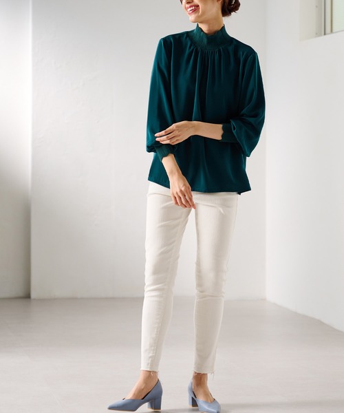 RANAN（ラナン）の「裾カットオフデザインスキニーデニム（デニムパンツ・レディース・オフホワイト/インディゴブルー/グレー・61/64/67/70/73）」の22枚目の写真