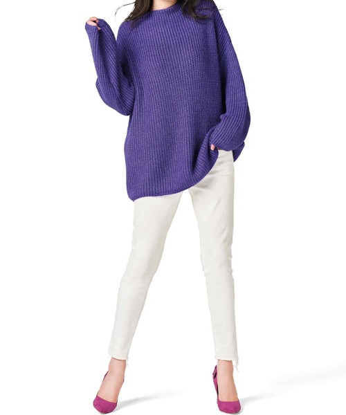 RANAN（ラナン）の「裾カットオフデザインスキニーデニム（デニムパンツ・レディース・オフホワイト/インディゴブルー/グレー・61/64/67/70/73）」の13枚目の写真